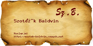Szoták Baldvin névjegykártya